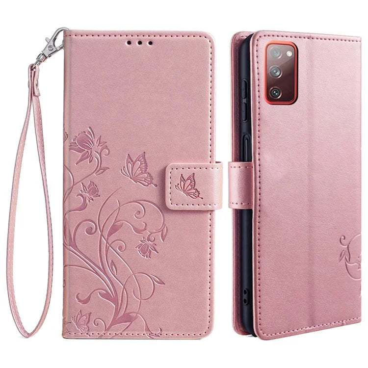 For Samsung Galaxy S20 FE / S20 FE 5G / S20 FE 2022 / S20 Lite Case Butterfly Flower PU Leather Phone Cover Online Shopping Wholesale