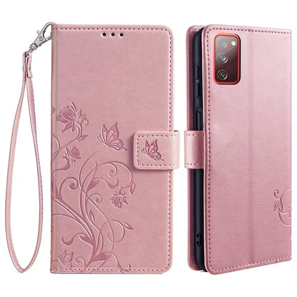 For Samsung Galaxy S20 FE / S20 FE 5G / S20 FE 2022 / S20 Lite Case Butterfly Flower PU Leather Phone Cover Online Shopping Wholesale