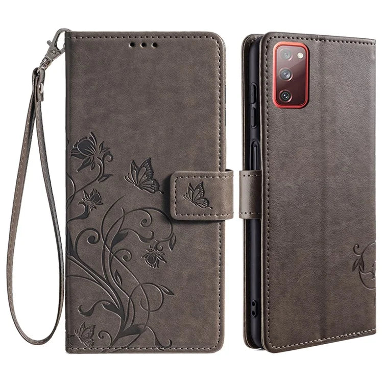 For Samsung Galaxy S20 FE / S20 FE 5G / S20 FE 2022 / S20 Lite Case Butterfly Flower PU Leather Phone Cover Online Shopping Wholesale