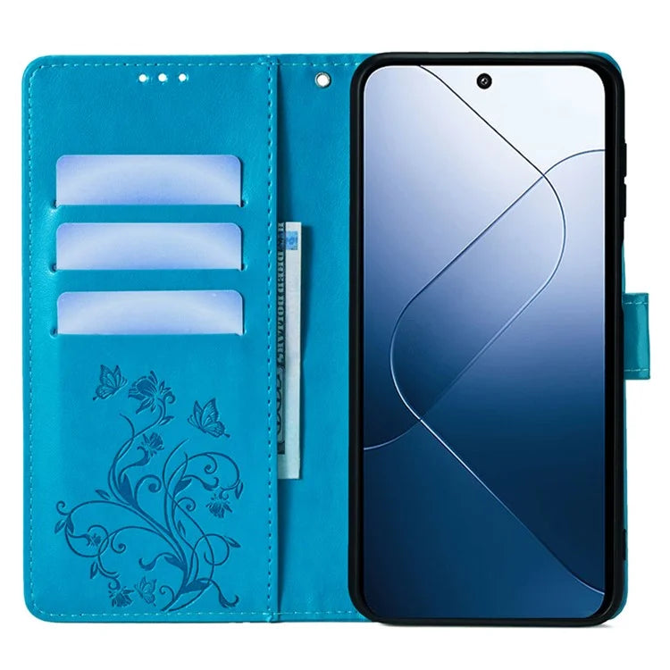 For Xiaomi 14 Wholesale Case Butterfly Flower Leather Wallet Phone Cover