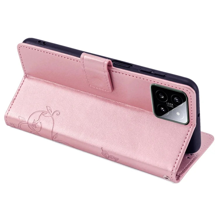 For Xiaomi 14 Wholesale Case Butterfly Flower Leather Wallet Phone Cover
