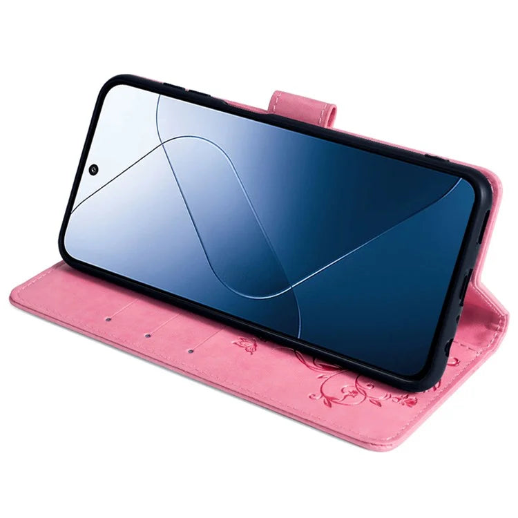 For Xiaomi 14 Wholesale Case Butterfly Flower Leather Wallet Phone Cover