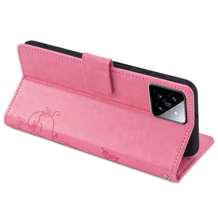 For Xiaomi 14 Wholesale Case Butterfly Flower Leather Wallet Phone Cover