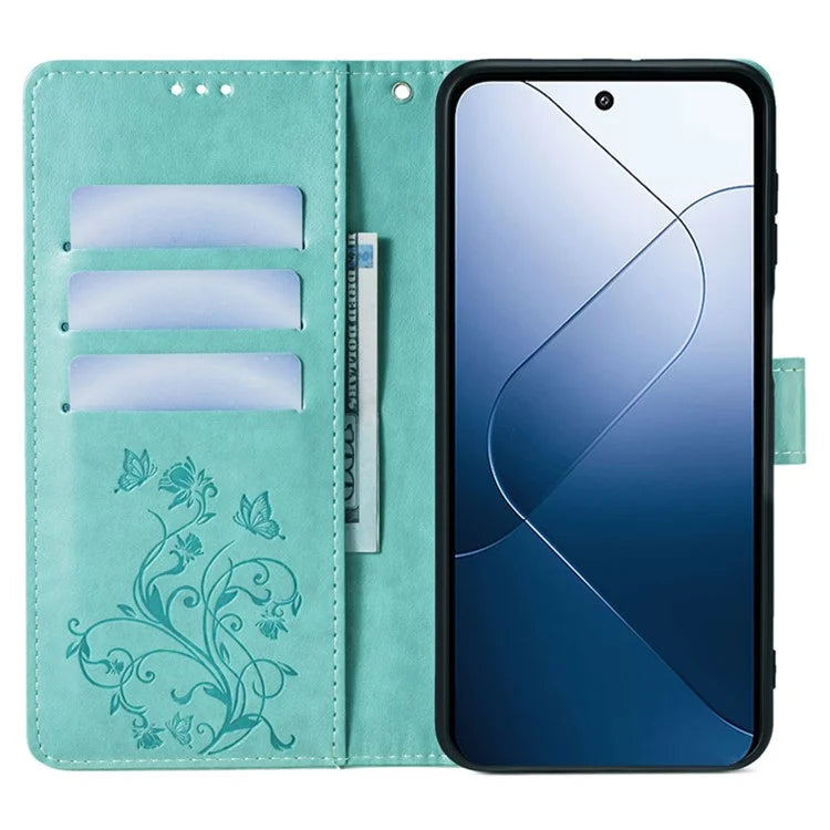 For Xiaomi 14 Wholesale Case Butterfly Flower Leather Wallet Phone Cover