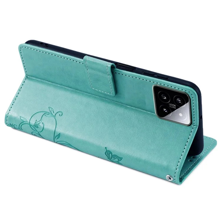 For Xiaomi 14 Wholesale Case Butterfly Flower Leather Wallet Phone Cover