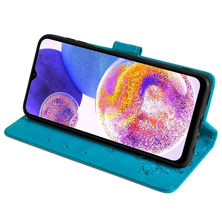 For Samsung Galaxy A23 4G / A23 5G (Global Version) Butterfly Flower Case PU Leather Phone Cover