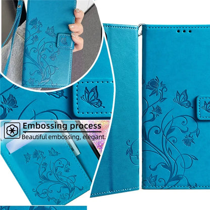 For Samsung Galaxy A23 4G / A23 5G (Global Version) Butterfly Flower Case PU Leather Phone Cover