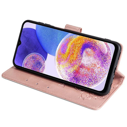 For Samsung Galaxy A23 4G / A23 5G (Global Version) Butterfly Flower Case PU Leather Phone Cover