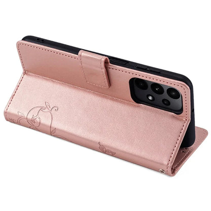 For Samsung Galaxy A23 4G / A23 5G (Global Version) Butterfly Flower Case PU Leather Phone Cover