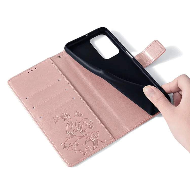 For Samsung Galaxy A23 4G / A23 5G (Global Version) Butterfly Flower Case PU Leather Phone Cover