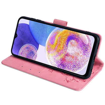 For Samsung Galaxy A23 4G / A23 5G (Global Version) Butterfly Flower Case PU Leather Phone Cover