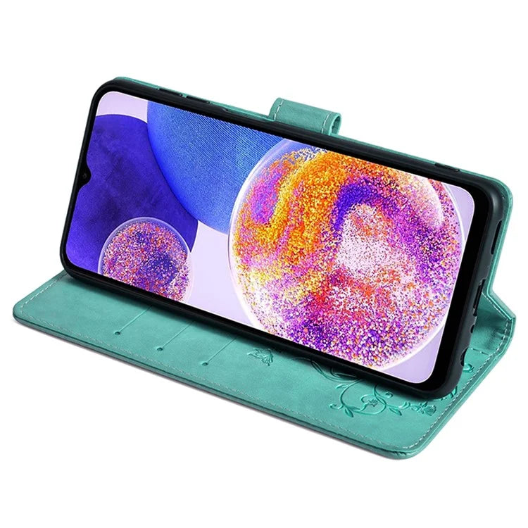 For Samsung Galaxy A23 4G / A23 5G (Global Version) Butterfly Flower Case PU Leather Phone Cover