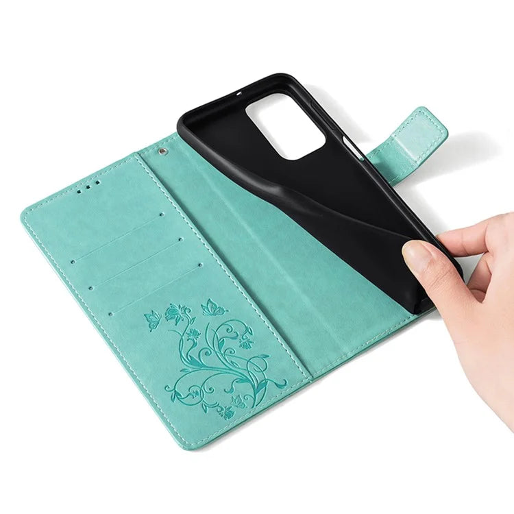 For Samsung Galaxy A23 4G / A23 5G (Global Version) Butterfly Flower Case PU Leather Phone Cover