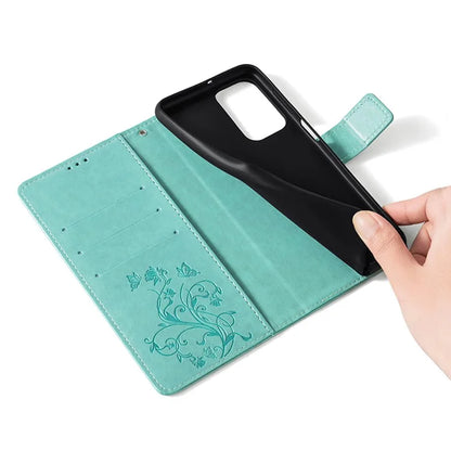 For Samsung Galaxy A23 4G / A23 5G (Global Version) Butterfly Flower Case PU Leather Phone Cover