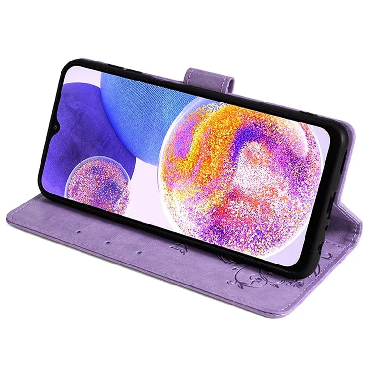 For Samsung Galaxy A23 4G / A23 5G (Global Version) Butterfly Flower Case PU Leather Phone Cover