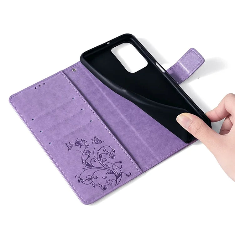 For Samsung Galaxy A23 4G / A23 5G (Global Version) Butterfly Flower Case PU Leather Phone Cover
