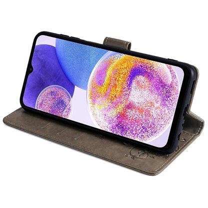 For Samsung Galaxy A23 4G / A23 5G (Global Version) Butterfly Flower Case PU Leather Phone Cover