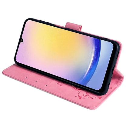 For Samsung Galaxy A25 5G (Global) (161.0 x 76.5 x 8.3mm) Case Butterfly Flower PU Leather Phone Folio Cover