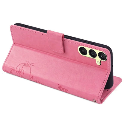 For Samsung Galaxy A25 5G (Global) (161.0 x 76.5 x 8.3mm) Case Butterfly Flower PU Leather Phone Folio Cover
