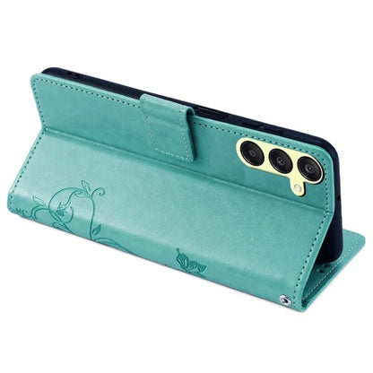 For Samsung Galaxy A25 5G (Global) (161.0 x 76.5 x 8.3mm) Case Butterfly Flower PU Leather Phone Folio Cover