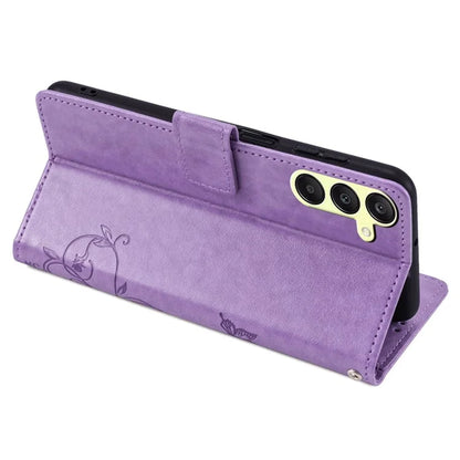 For Samsung Galaxy A25 5G (Global) (161.0 x 76.5 x 8.3mm) Case Butterfly Flower PU Leather Phone Folio Cover