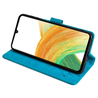 For Samsung Galaxy A33 5G Case Butterfly Flower Pattern Leather Phone Cover with Wrist Strap