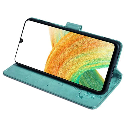 For Samsung Galaxy A33 5G Case Butterfly Flower Pattern Leather Phone Cover with Wrist Strap