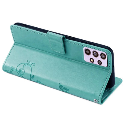 For Samsung Galaxy A33 5G Case Butterfly Flower Pattern Leather Phone Cover with Wrist Strap