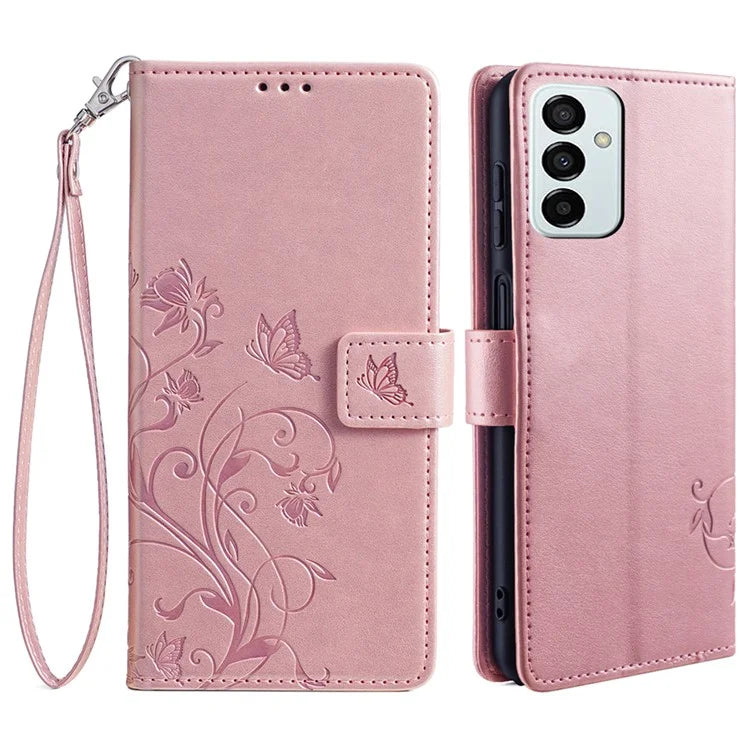 For Samsung Galaxy M23 5G / F23 5G Case Butterfly Flower PU Leather Stand Phone Cover