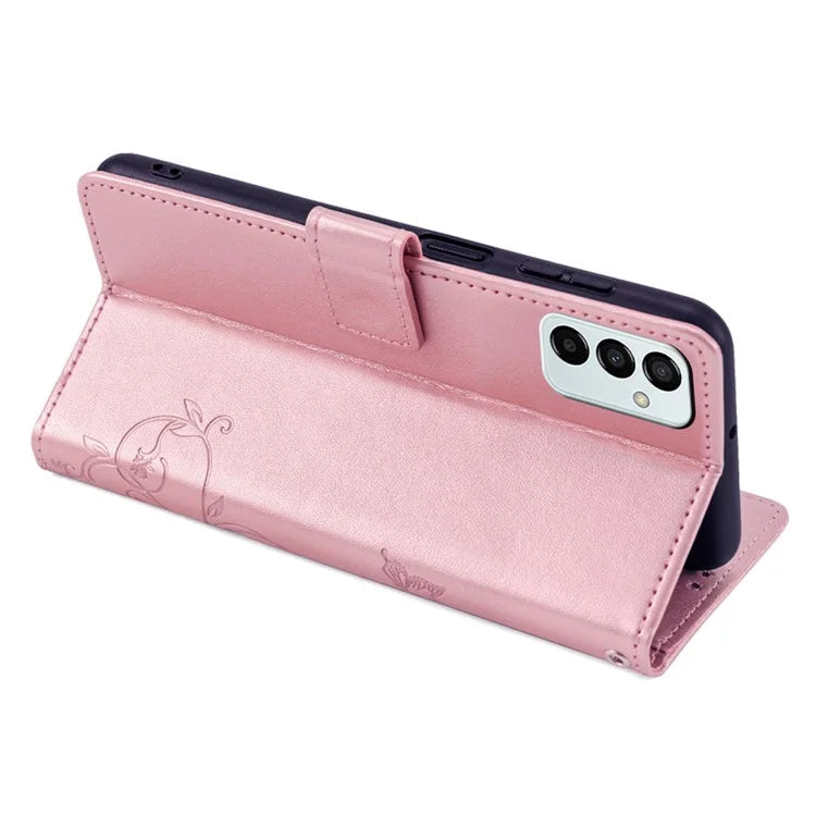 For Samsung Galaxy M23 5G / F23 5G Case Butterfly Flower PU Leather Stand Phone Cover