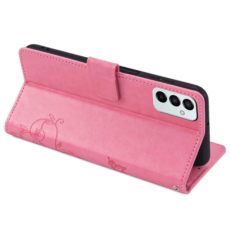 For Samsung Galaxy M23 5G / F23 5G Case Butterfly Flower PU Leather Stand Phone Cover