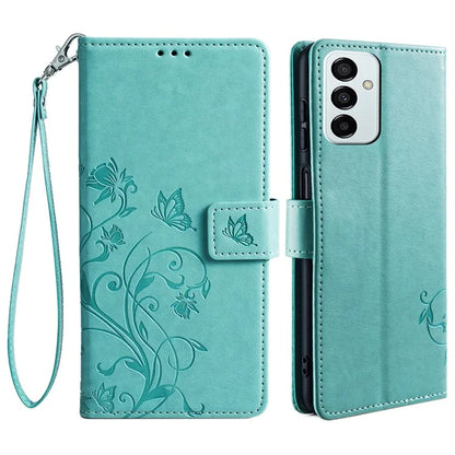 For Samsung Galaxy M23 5G / F23 5G Case Butterfly Flower PU Leather Stand Phone Cover