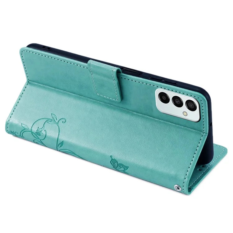 For Samsung Galaxy M23 5G / F23 5G Case Butterfly Flower PU Leather Stand Phone Cover