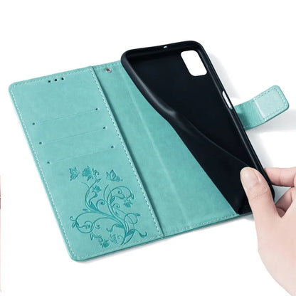 For Samsung Galaxy M23 5G / F23 5G Case Butterfly Flower PU Leather Stand Phone Cover