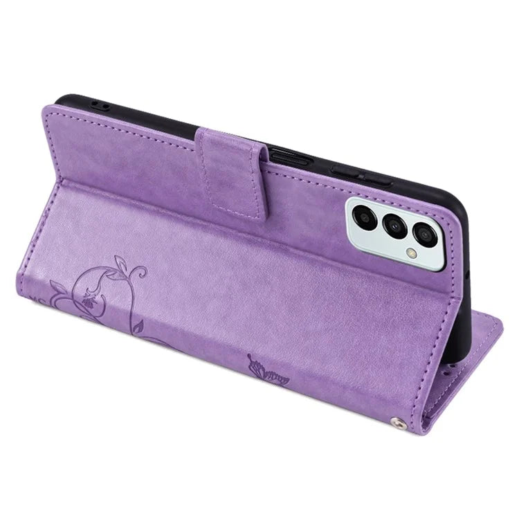 For Samsung Galaxy M23 5G / F23 5G Case Butterfly Flower PU Leather Stand Phone Cover