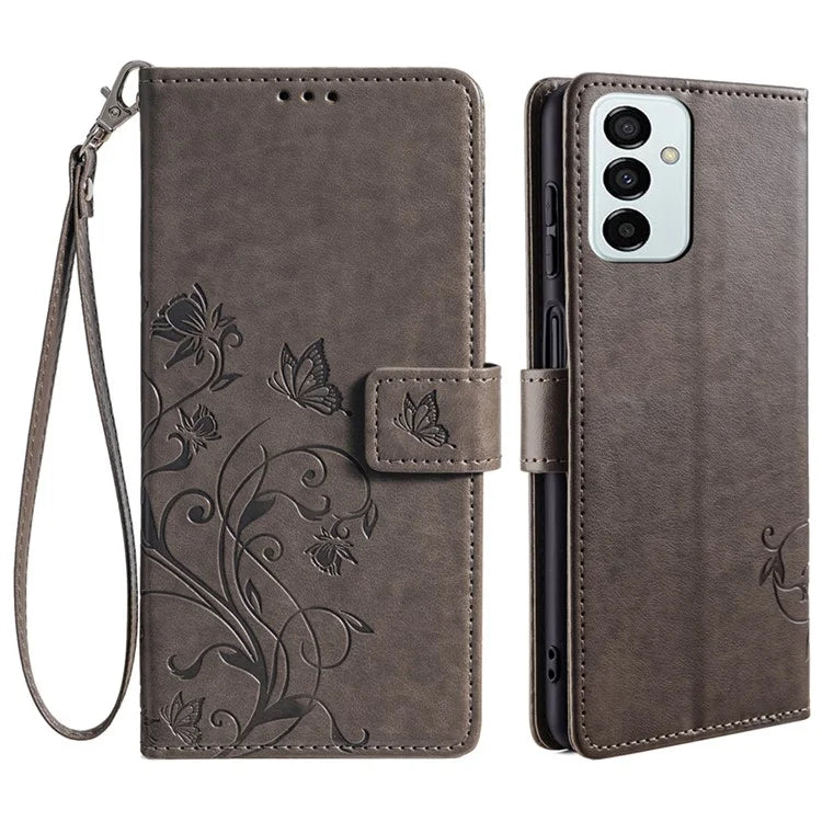For Samsung Galaxy M23 5G / F23 5G Case Butterfly Flower PU Leather Stand Phone Cover