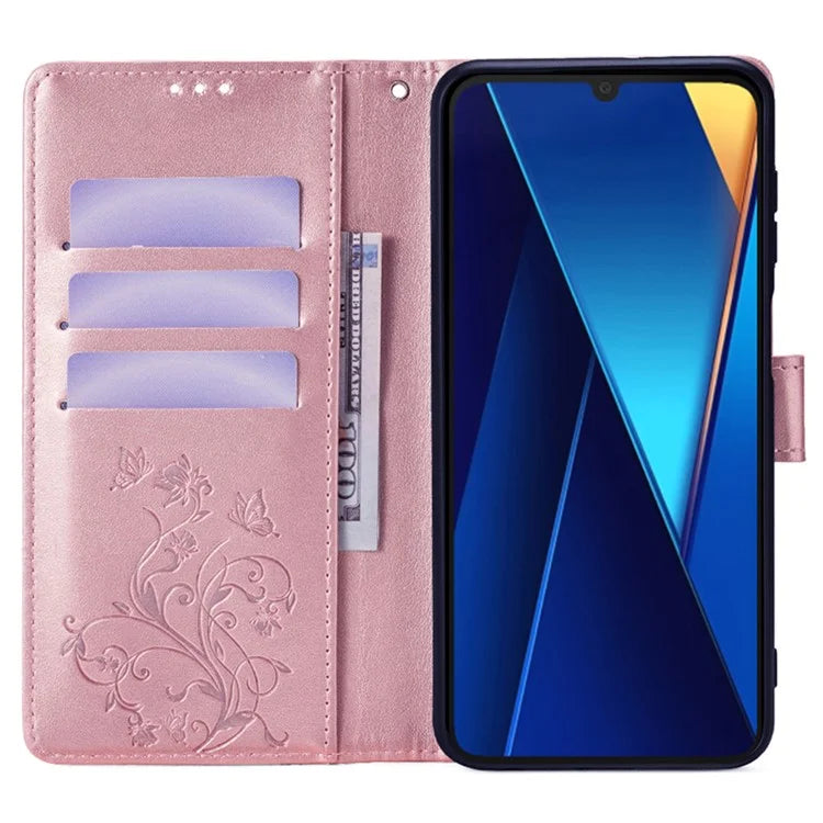 For Xiaomi Poco C65 4G Anti-Scratch PU Leather Phone Case Imprinted Pattern Flip Stand Mobile Phone Cover