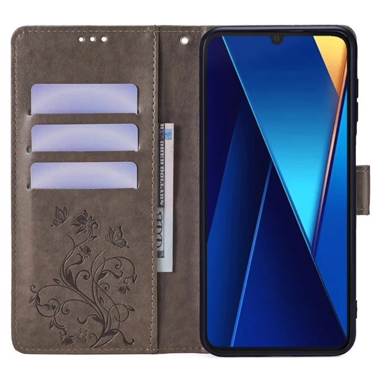 For Xiaomi Poco C65 4G Anti-Scratch PU Leather Phone Case Imprinted Pattern Flip Stand Mobile Phone Cover