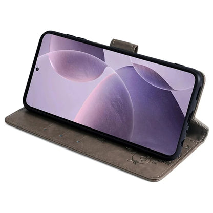 For Xiaomi Poco F6 Pro 5G / Redmi K70 5G / K70 Pro 5G Phone Case Butterfly Flower Imprinted Leather Anti-Fall Cover