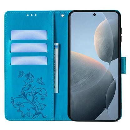 For Xiaomi Redmi K70E 5G / Poco X6 Pro 5G Case Butterfly Flower PU Leather Handbag Phone Cover
