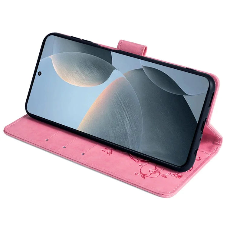 For Xiaomi Redmi K70E 5G / Poco X6 Pro 5G Case Butterfly Flower PU Leather Handbag Phone Cover