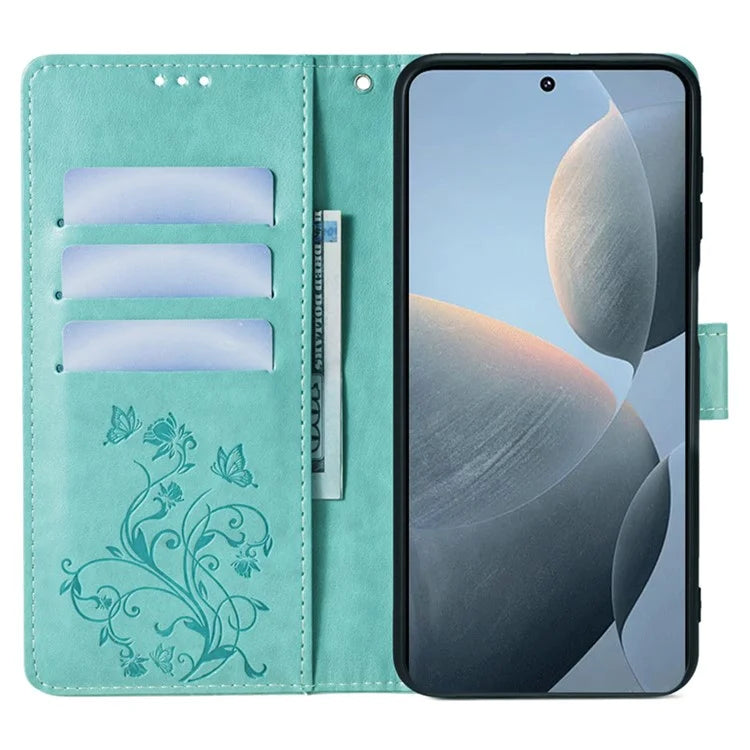 For Xiaomi Redmi K70E 5G / Poco X6 Pro 5G Case Butterfly Flower PU Leather Handbag Phone Cover