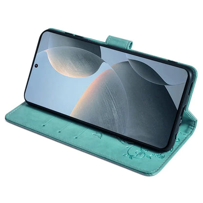 For Xiaomi Redmi K70E 5G / Poco X6 Pro 5G Case Butterfly Flower PU Leather Handbag Phone Cover