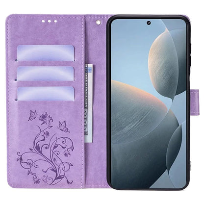 For Xiaomi Redmi K70E 5G / Poco X6 Pro 5G Case Butterfly Flower PU Leather Handbag Phone Cover