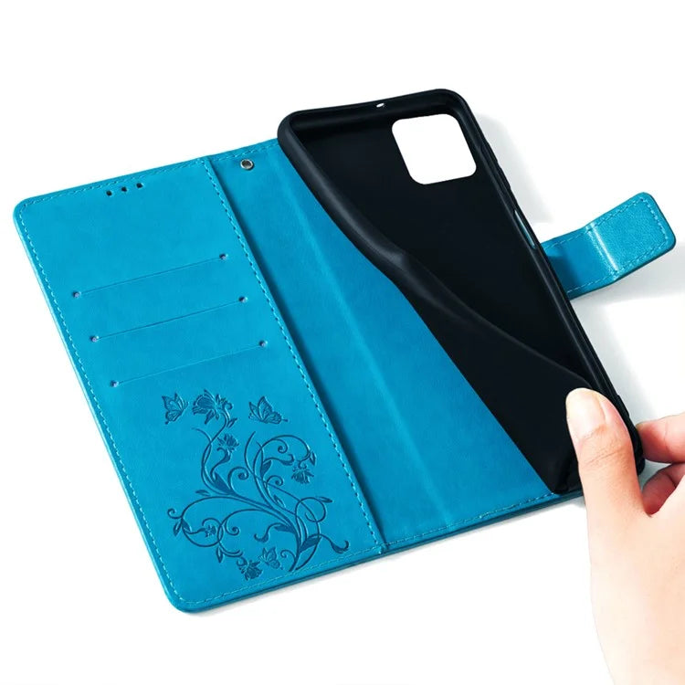 For Xiaomi Redmi Note 13 4G Anti-Scratch Phone Cover PU Leather Case Imprinted Butterfly Floral Stand Phone Shell