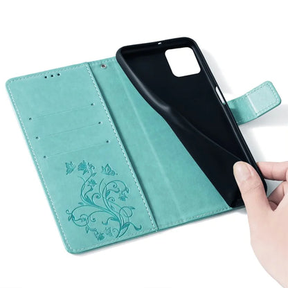 For Xiaomi Redmi Note 13 4G Anti-Scratch Phone Cover PU Leather Case Imprinted Butterfly Floral Stand Phone Shell