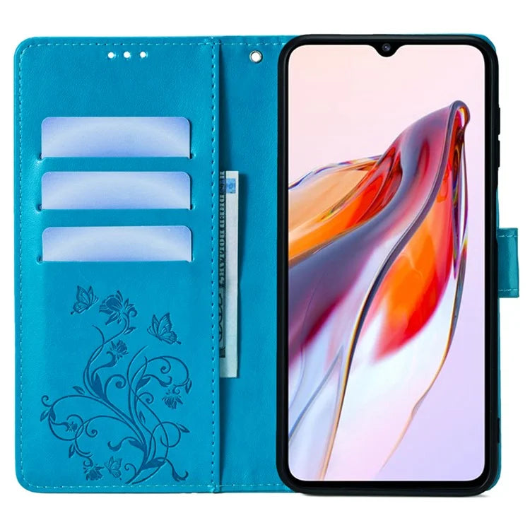 For Xiaomi Redmi 12C 4G Case Folio Flip Butterfly Flower PU Leather Phone Cover