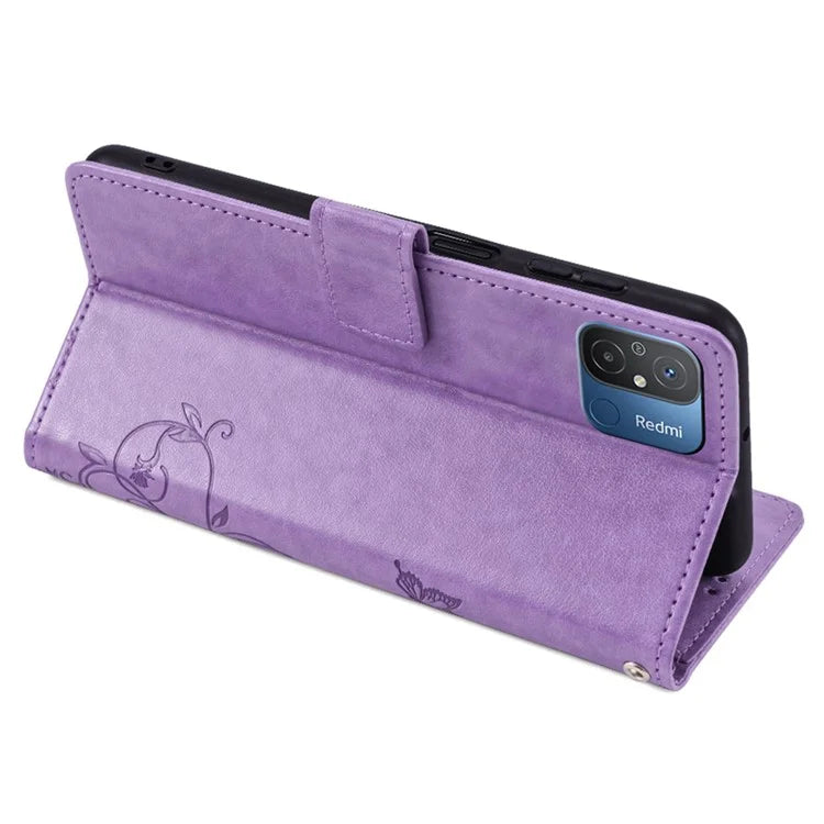 For Xiaomi Redmi 12C 4G Case Folio Flip Butterfly Flower PU Leather Phone Cover