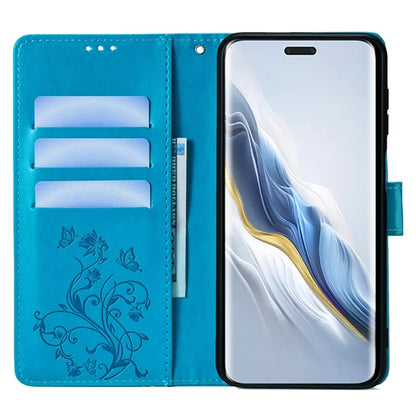 For Honor Magic6 Pro 5G Wallet Case Butterfly Flower Pattern PU Leather Stand Phone Cover