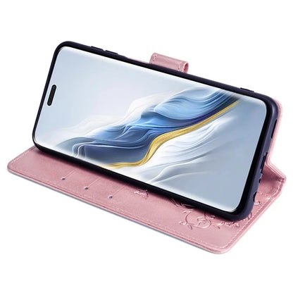 For Honor Magic6 Pro 5G Wallet Case Butterfly Flower Pattern PU Leather Stand Phone Cover